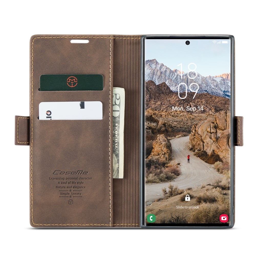 Samsung Galaxy S25 Ultra Slim Wallet Case Brown