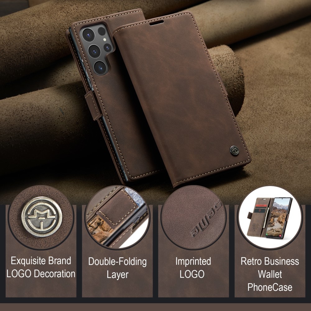 Samsung Galaxy S25 Ultra Slim Wallet Case Brown