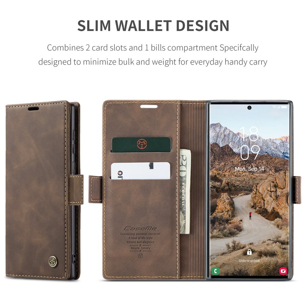 Samsung Galaxy S25 Ultra Slim Wallet Case Brown