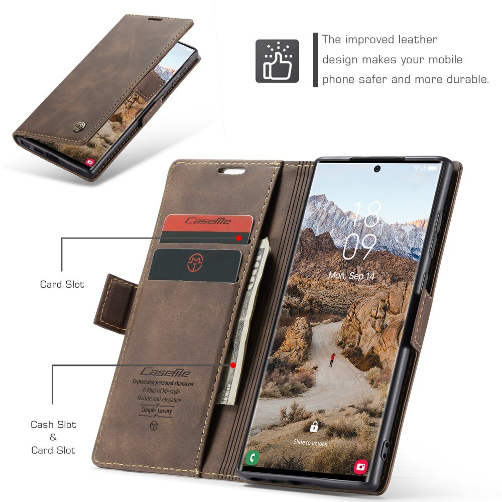 Samsung Galaxy S25 Ultra Slim Wallet Case Brown