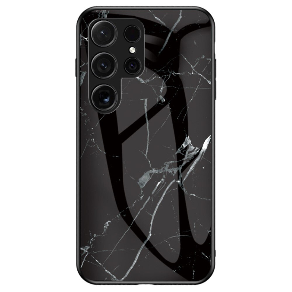 Samsung Galaxy S25 Ultra Tempered Glass Case Black Marble