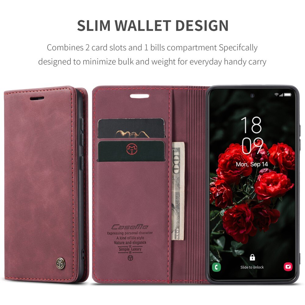 Samsung Galaxy S25 Slim Wallet Case Red