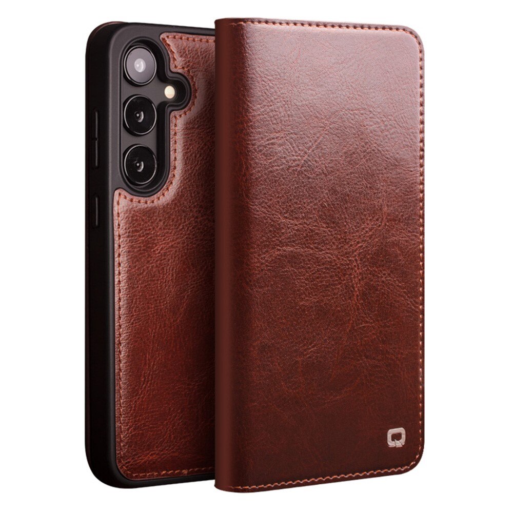 Samsung Galaxy S25 Leather Wallet Case Brown