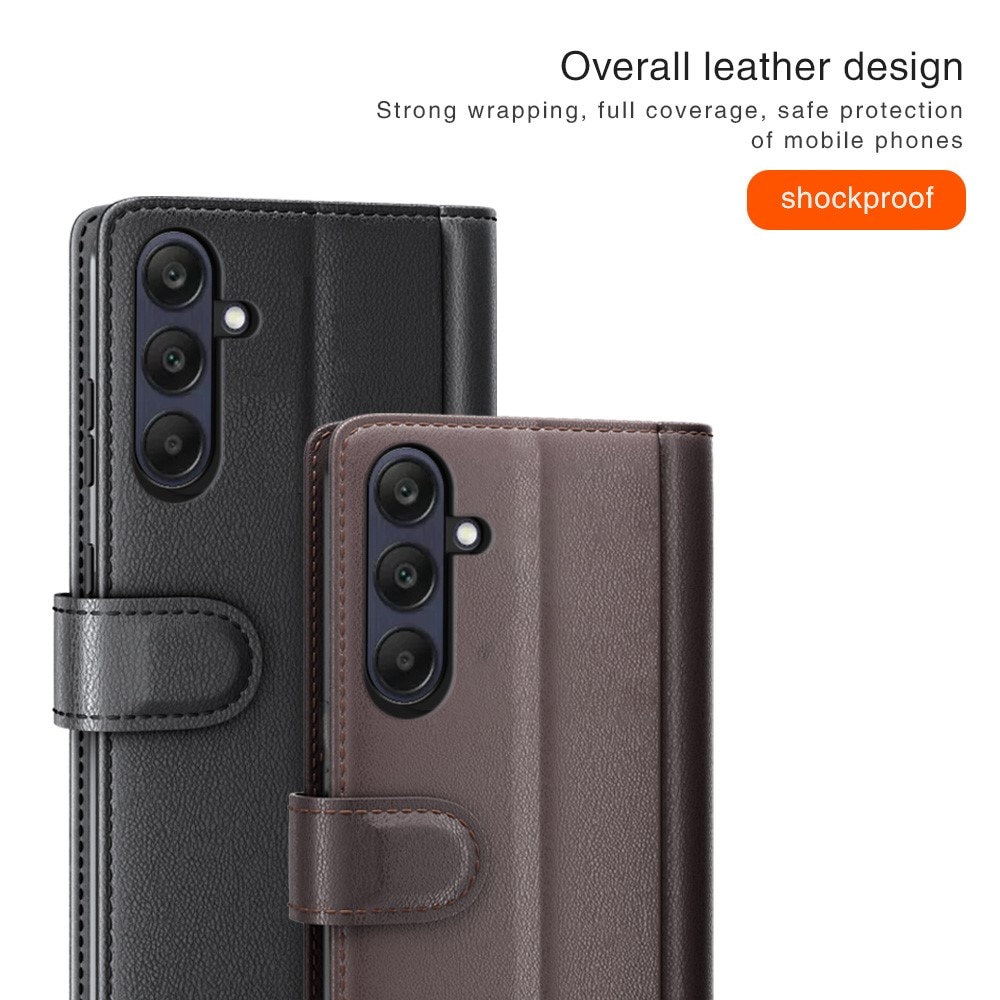 Samsung Galaxy A26 Genuine Leather Wallet Case Black