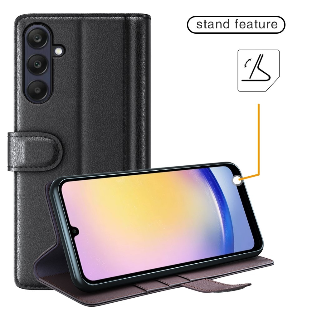 Samsung Galaxy A26 Genuine Leather Wallet Case Black