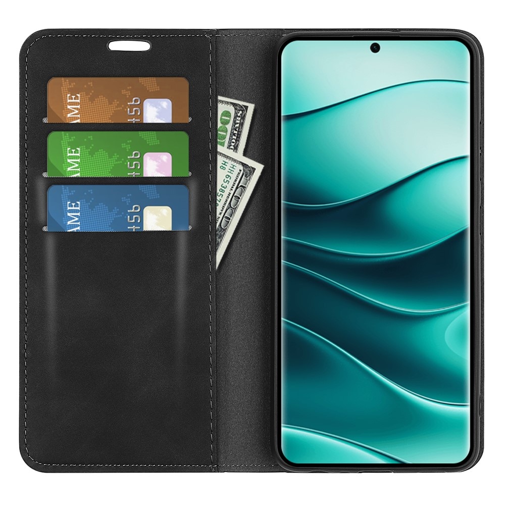 Xiaomi Redmi Note 14 Pro Plus Slim Wallet Case Black