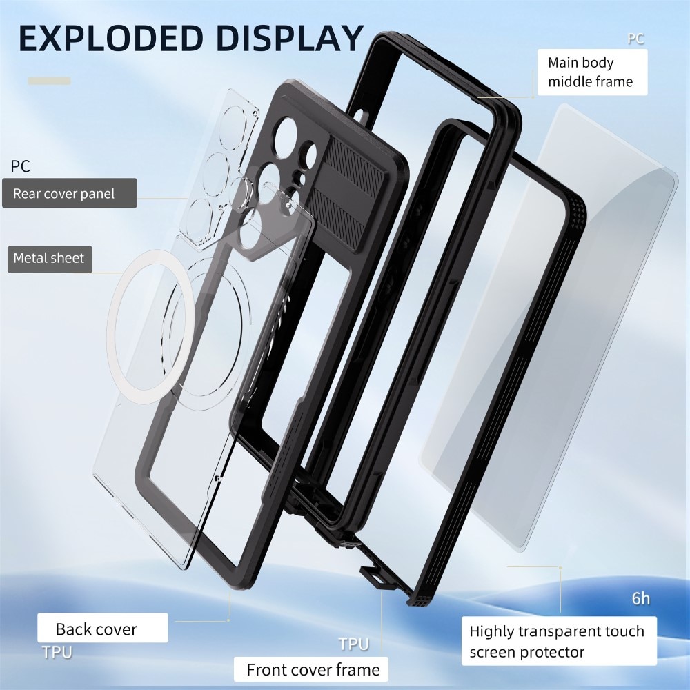 Samsung Galaxy S25 Ultra Waterproof Case MagSafe Transparent