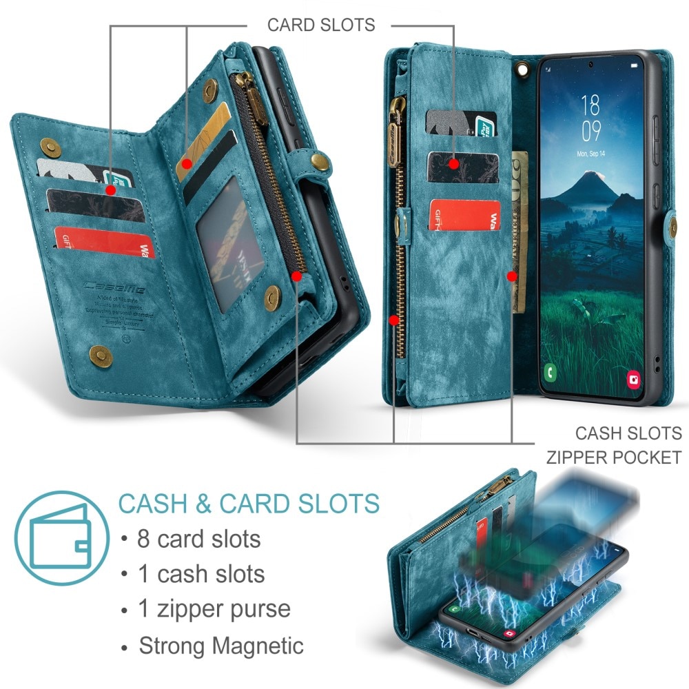 Samsung Galaxy S25 Plus Multi-slot Wallet Case Blue