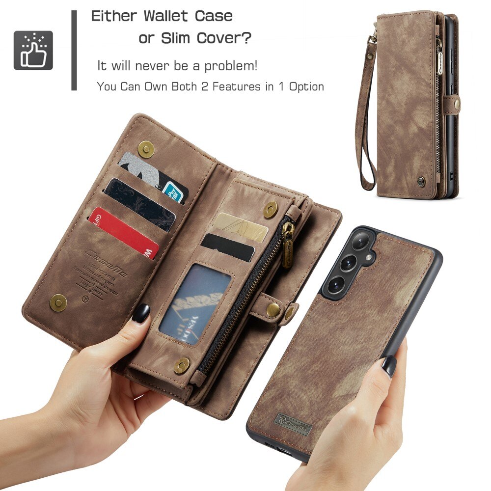 Samsung Galaxy S25 Plus Multi-slot Wallet Case Brown