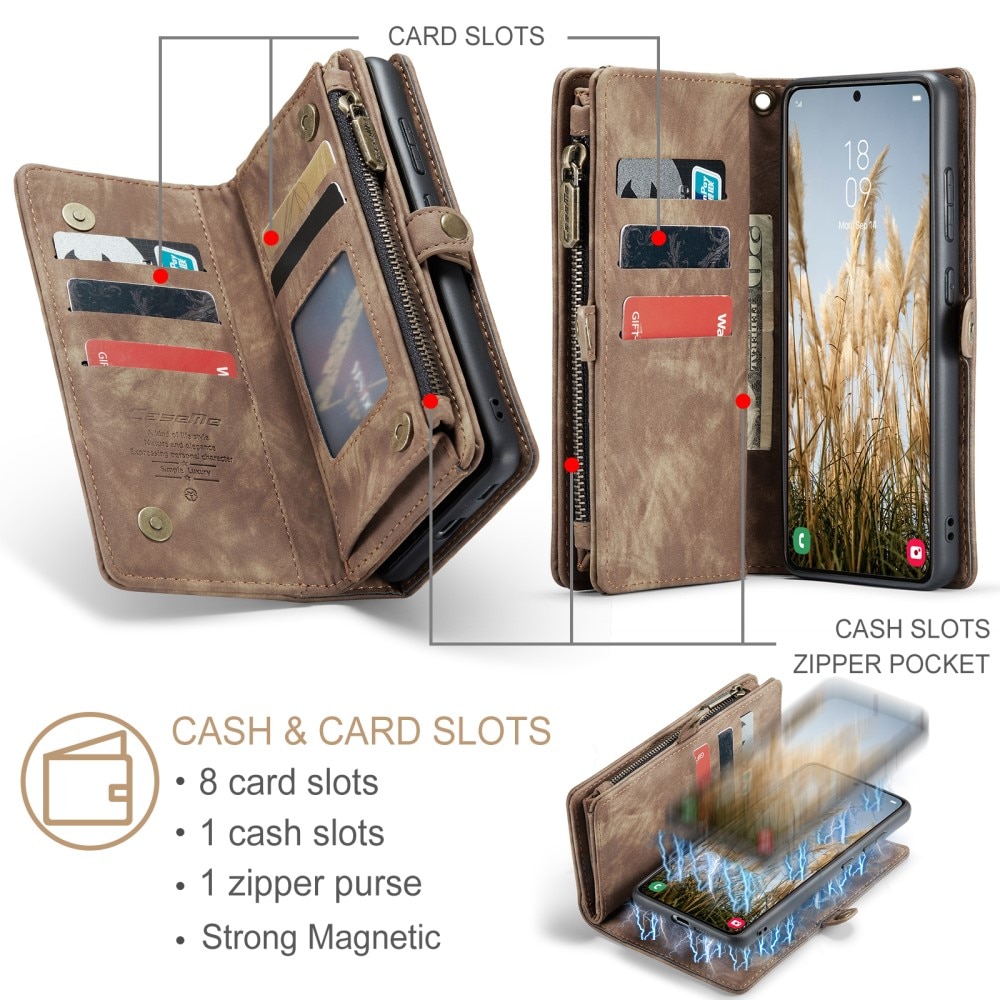 Samsung Galaxy S25 Plus Multi-slot Wallet Case Brown