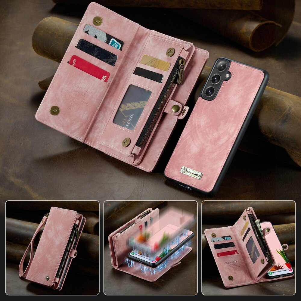 Samsung Galaxy S25 Plus Multi-slot Wallet Case Pink