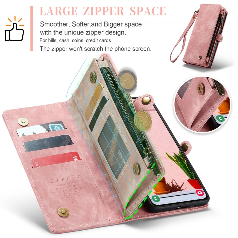 Samsung Galaxy S25 Multi-slot Wallet Case Pink