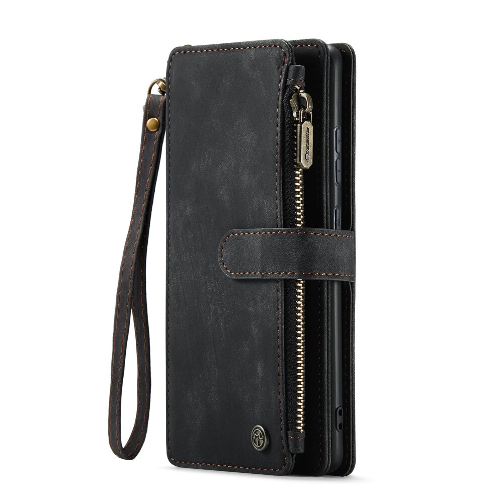 Samsung Galaxy S25 Plus Zipper Wallet Book Cover Black