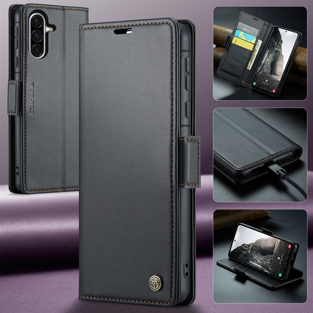 Samsung Galaxy A56 RFID blocking Slim Wallet Case Black