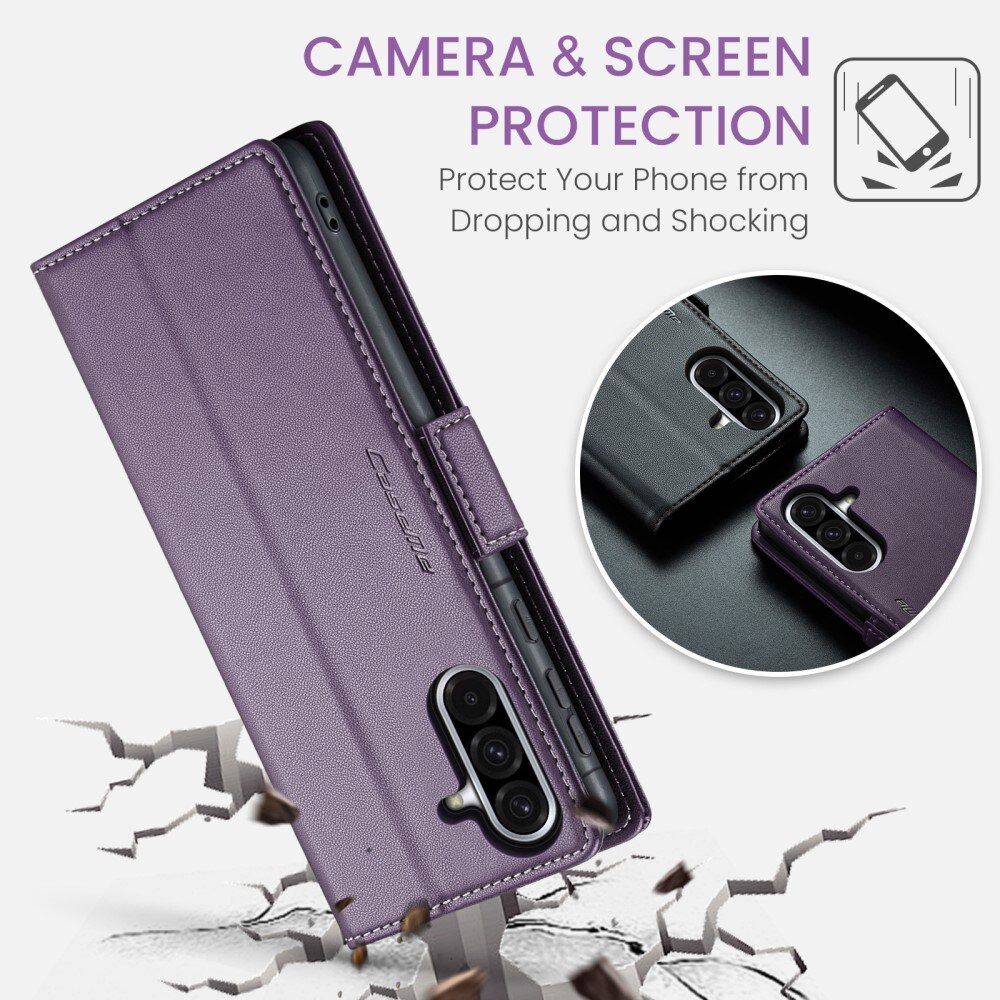 Samsung Galaxy A56 RFID blocking Slim Wallet Case Purple