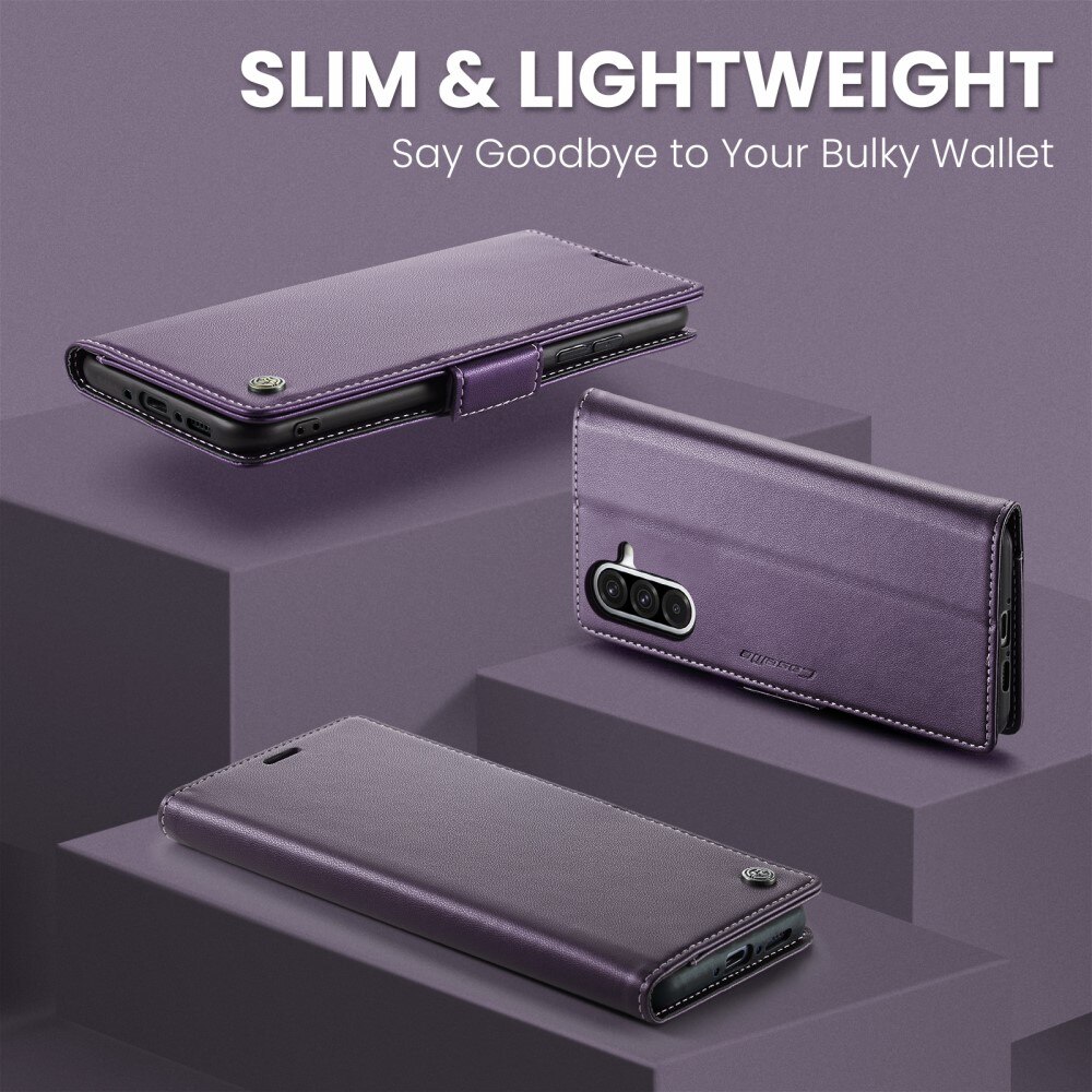 Samsung Galaxy A56 RFID blocking Slim Wallet Case Purple