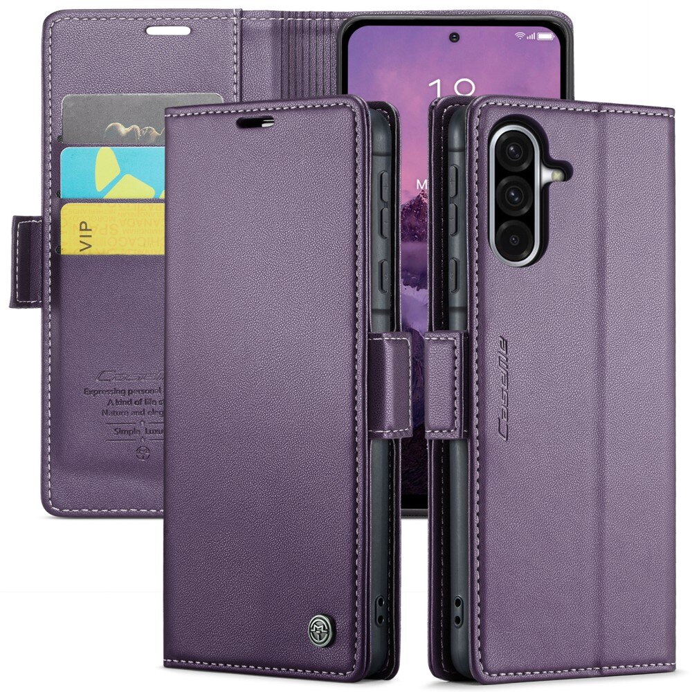 Samsung Galaxy A56 RFID blocking Slim Wallet Case Purple