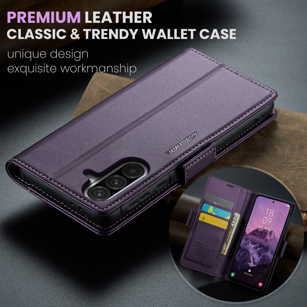 Samsung Galaxy A56 RFID blocking Slim Wallet Case Purple