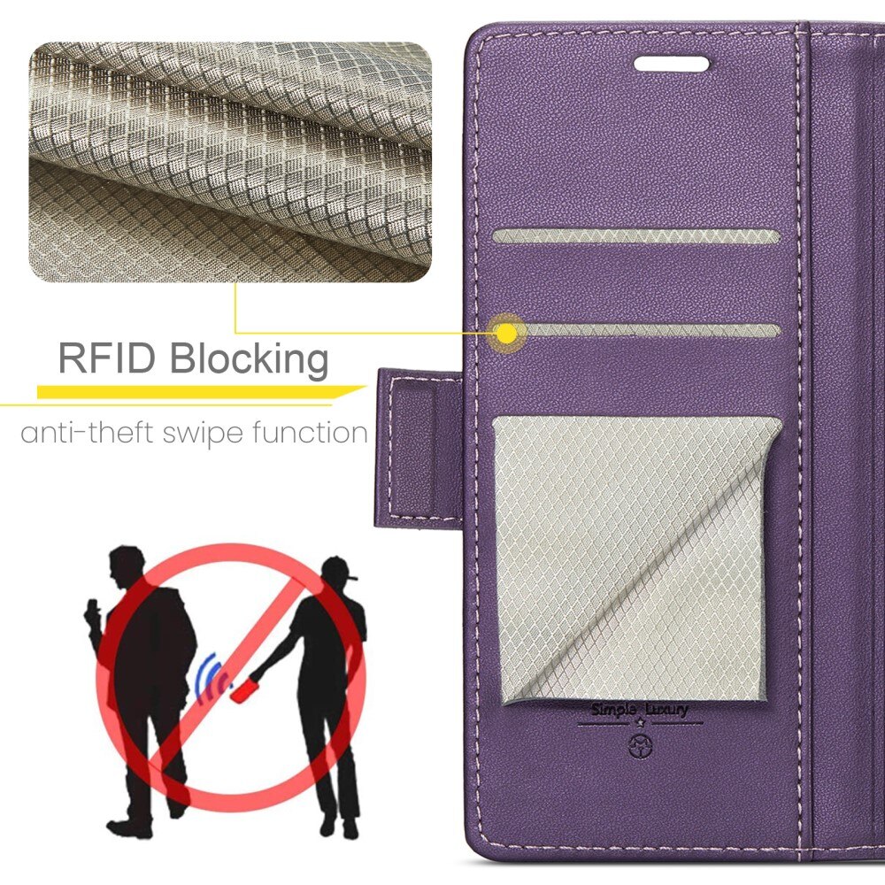 Samsung Galaxy A56 RFID blocking Slim Wallet Case Purple