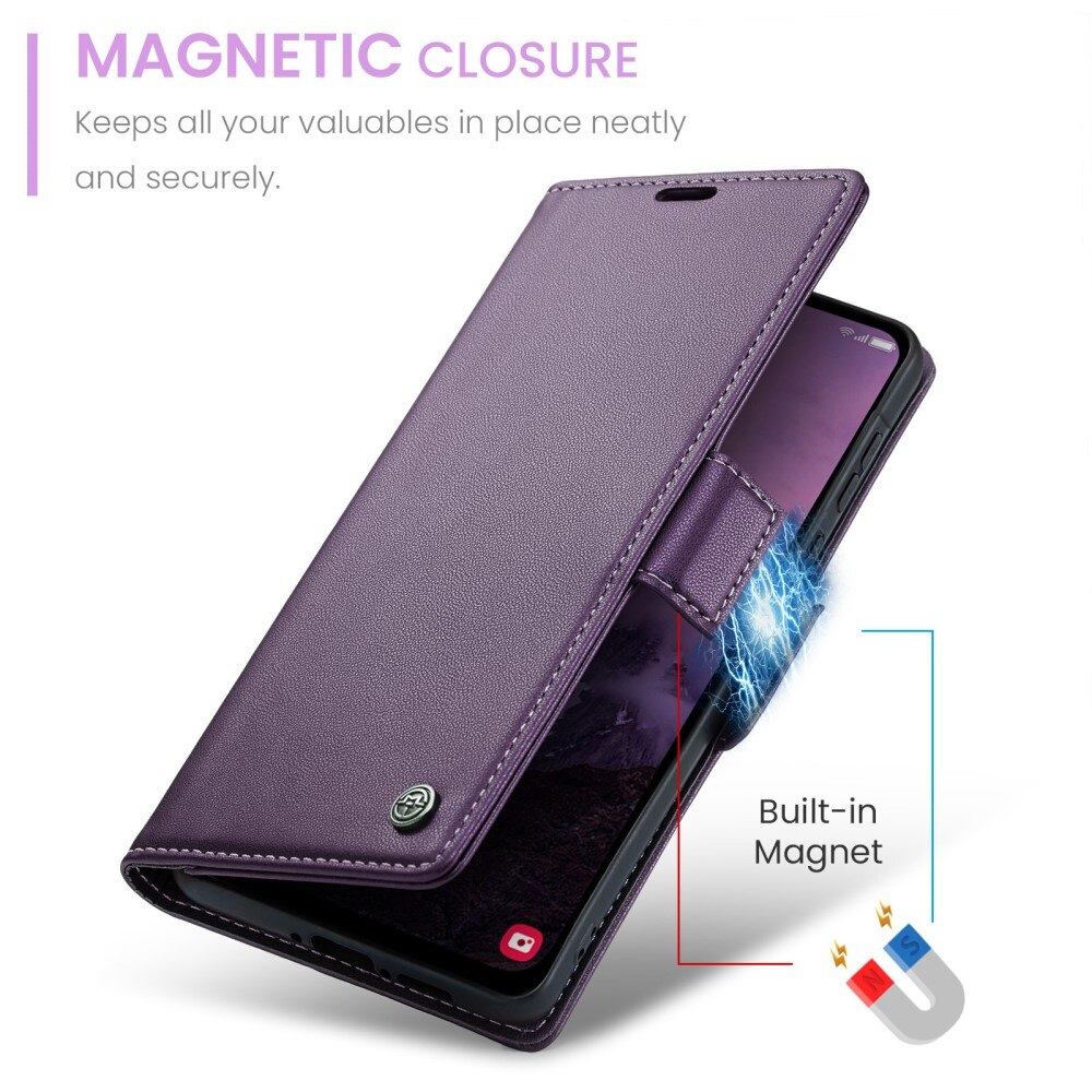 Samsung Galaxy A56 RFID blocking Slim Wallet Case Purple