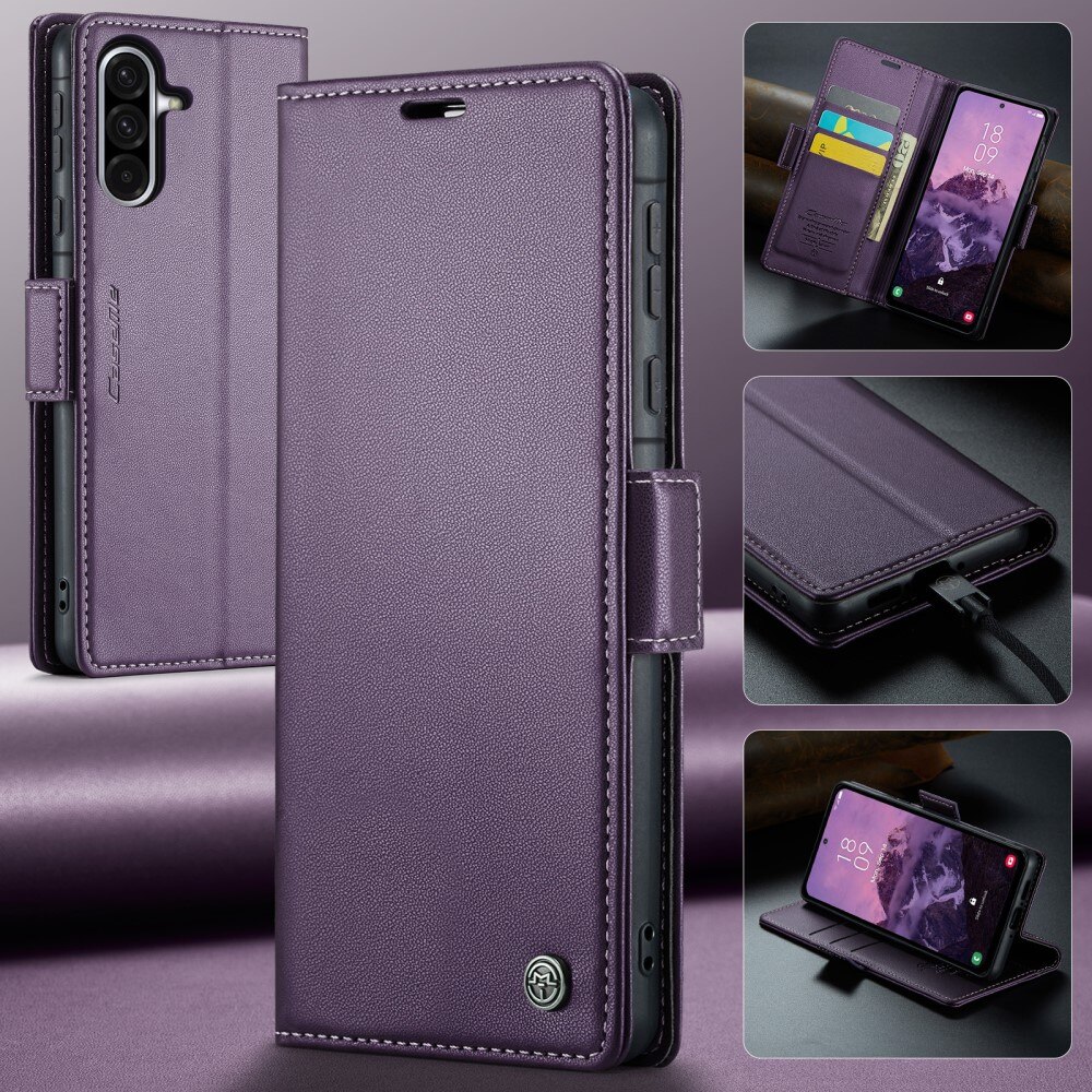 Samsung Galaxy A56 RFID blocking Slim Wallet Case Purple