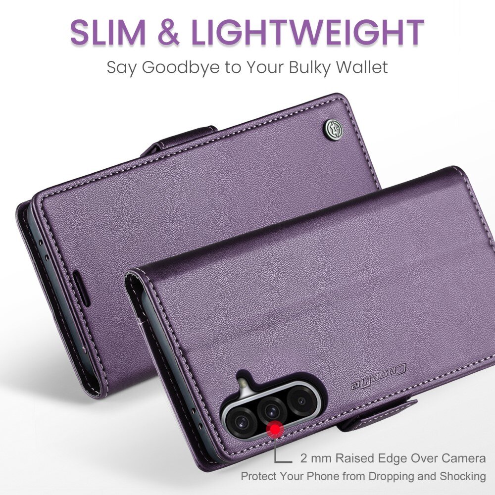 Samsung Galaxy A56 RFID blocking Slim Wallet Case Purple