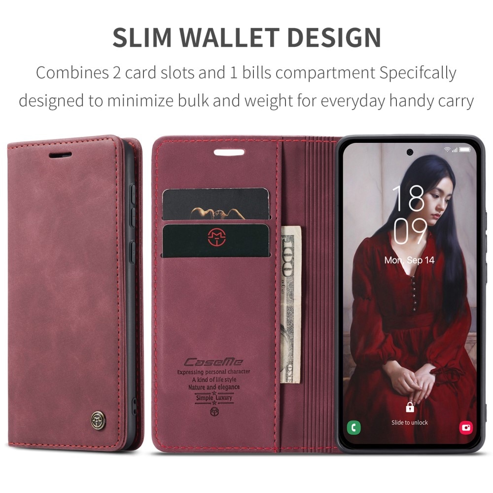 Samsung Galaxy A36 Slim Wallet Case Red