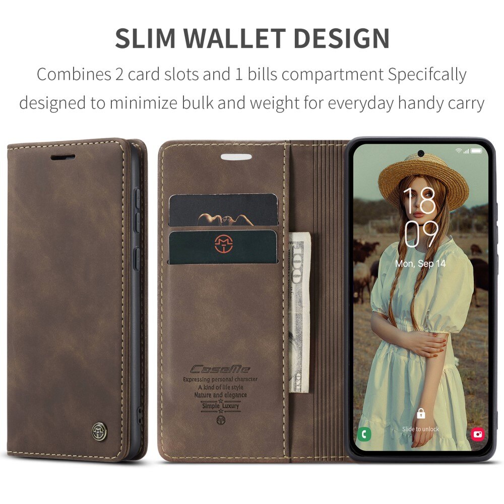 Samsung Galaxy A36 Slim Wallet Case Brown