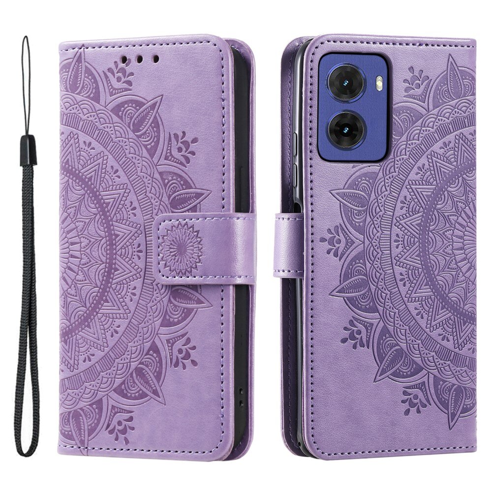 Motorola Moto G05 Leather Cover Mandala Purple