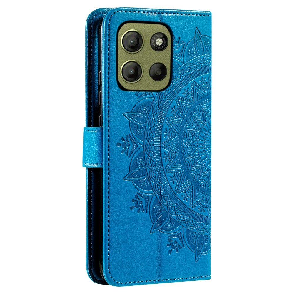 Motorola Moto G15 Power Leather Cover Mandala Blue