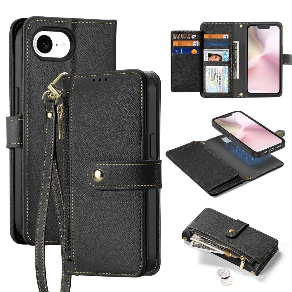 iPhone SE 4 Lawa Series Magnetic Wallet Case Black