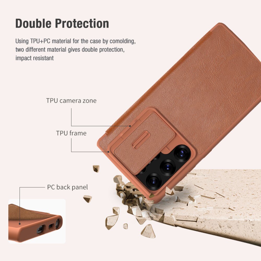 Samsung Galaxy S25 Ultra Qin Pro CamShield Cover Brown