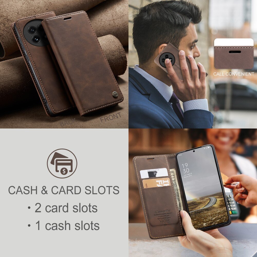  OnePlus 13 Slim Wallet Case Brown