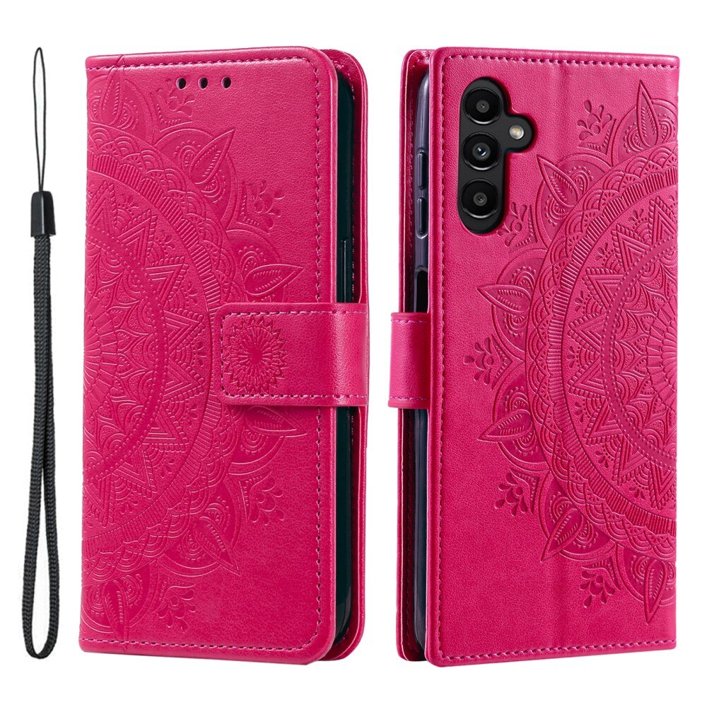 Samsung Galaxy A26 Leather Cover Mandala Cerise