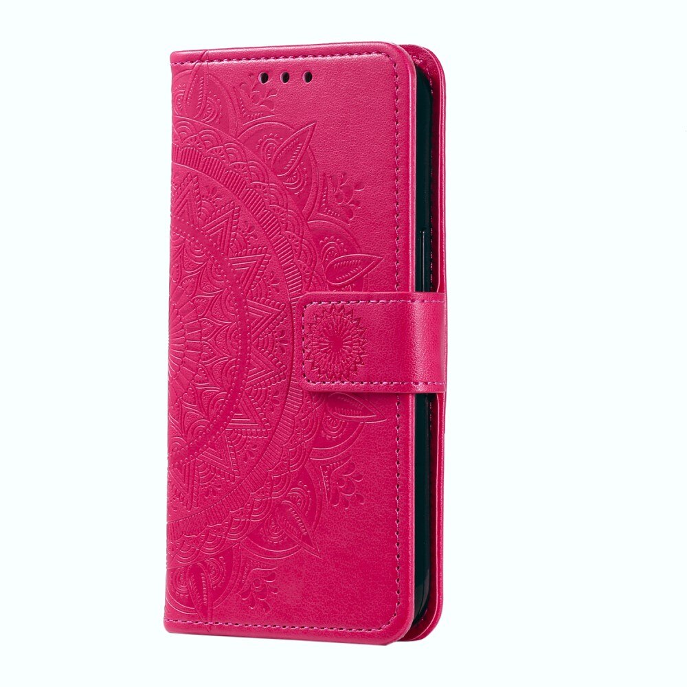 Samsung Galaxy A26 Leather Cover Mandala Cerise