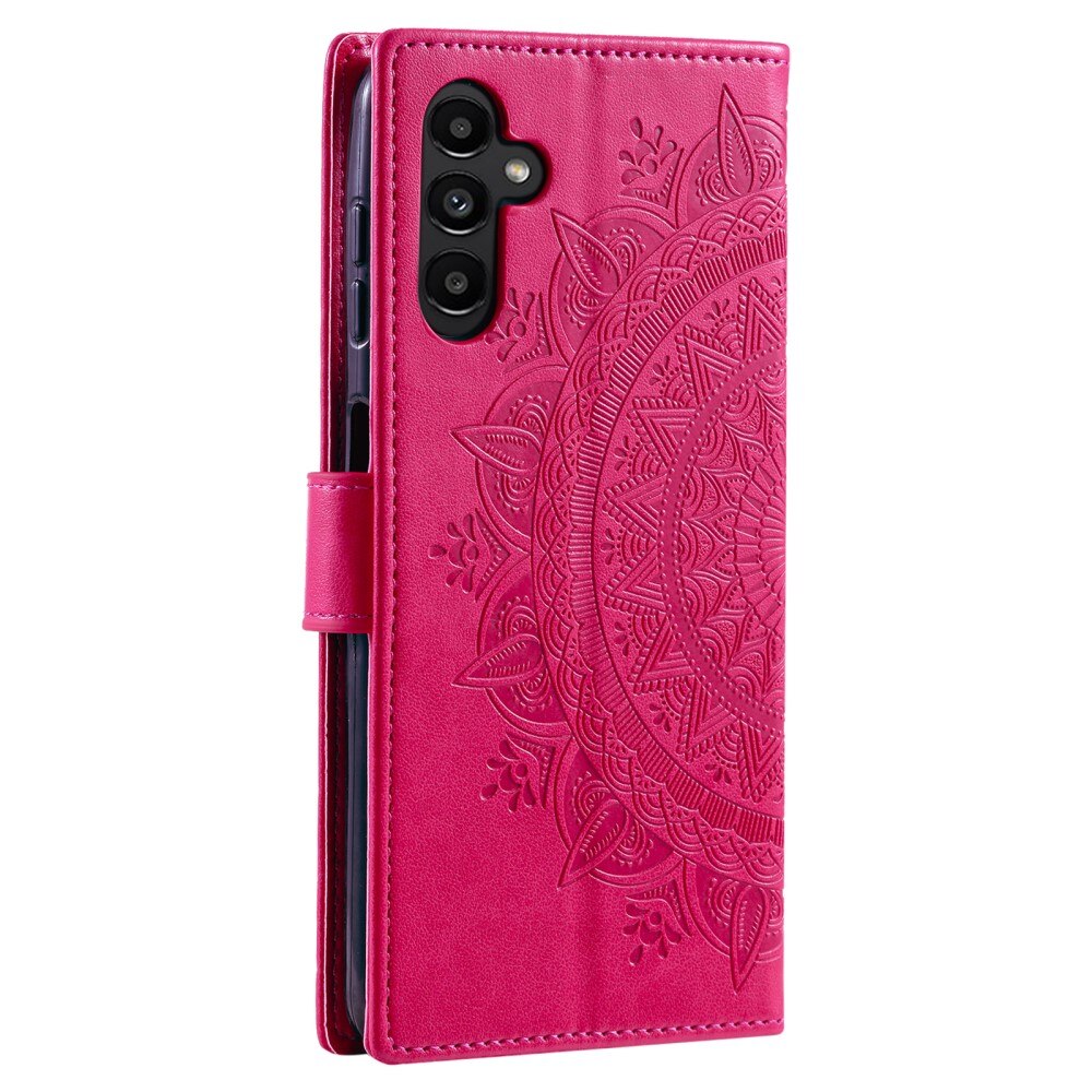 Samsung Galaxy A26 Leather Cover Mandala Cerise