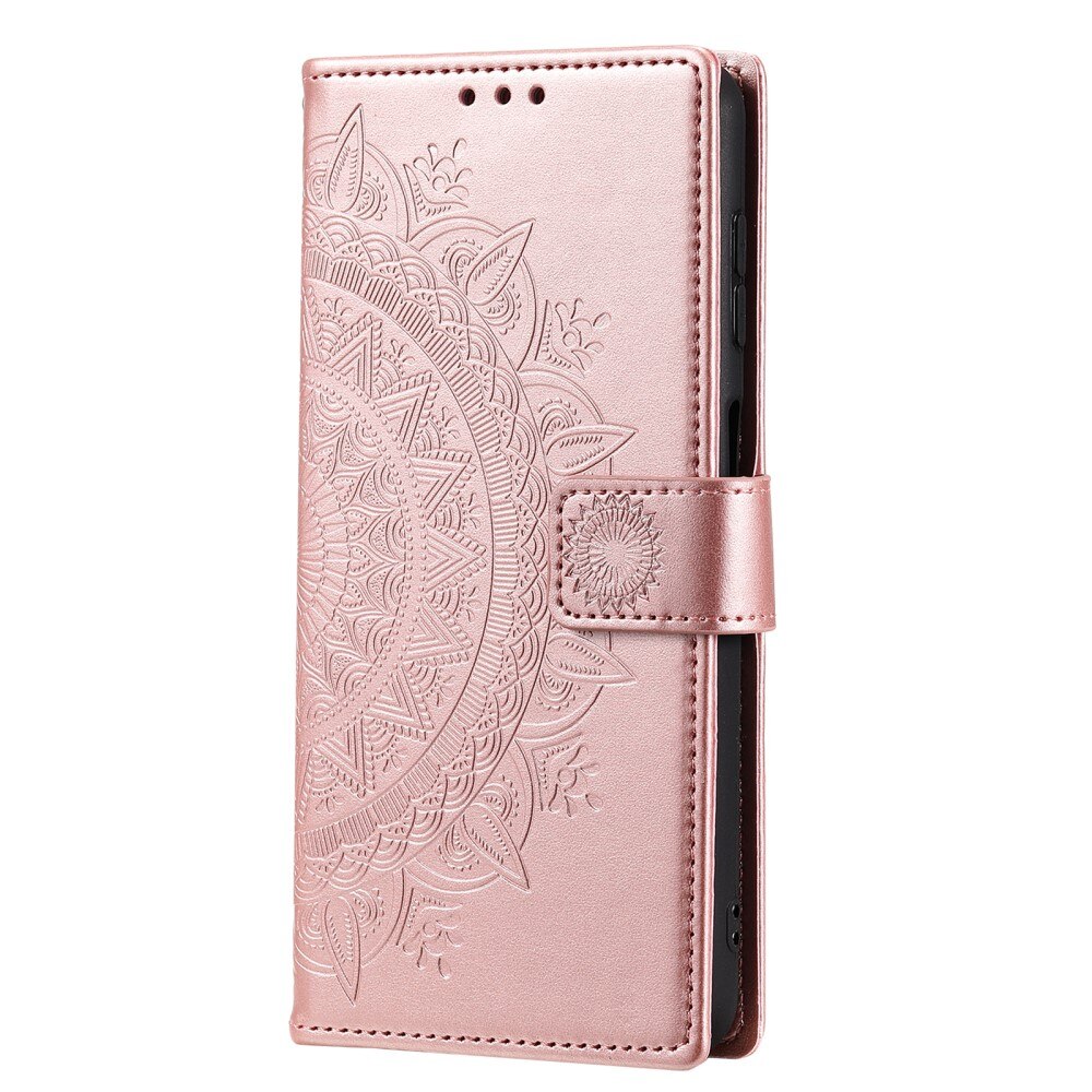 Samsung Galaxy A26 Leather Cover Mandala Rose Gold