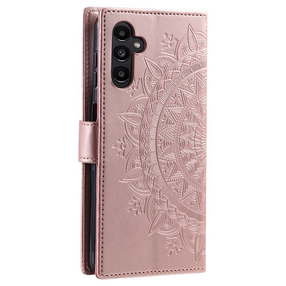 Samsung Galaxy A26 Leather Cover Mandala Rose Gold