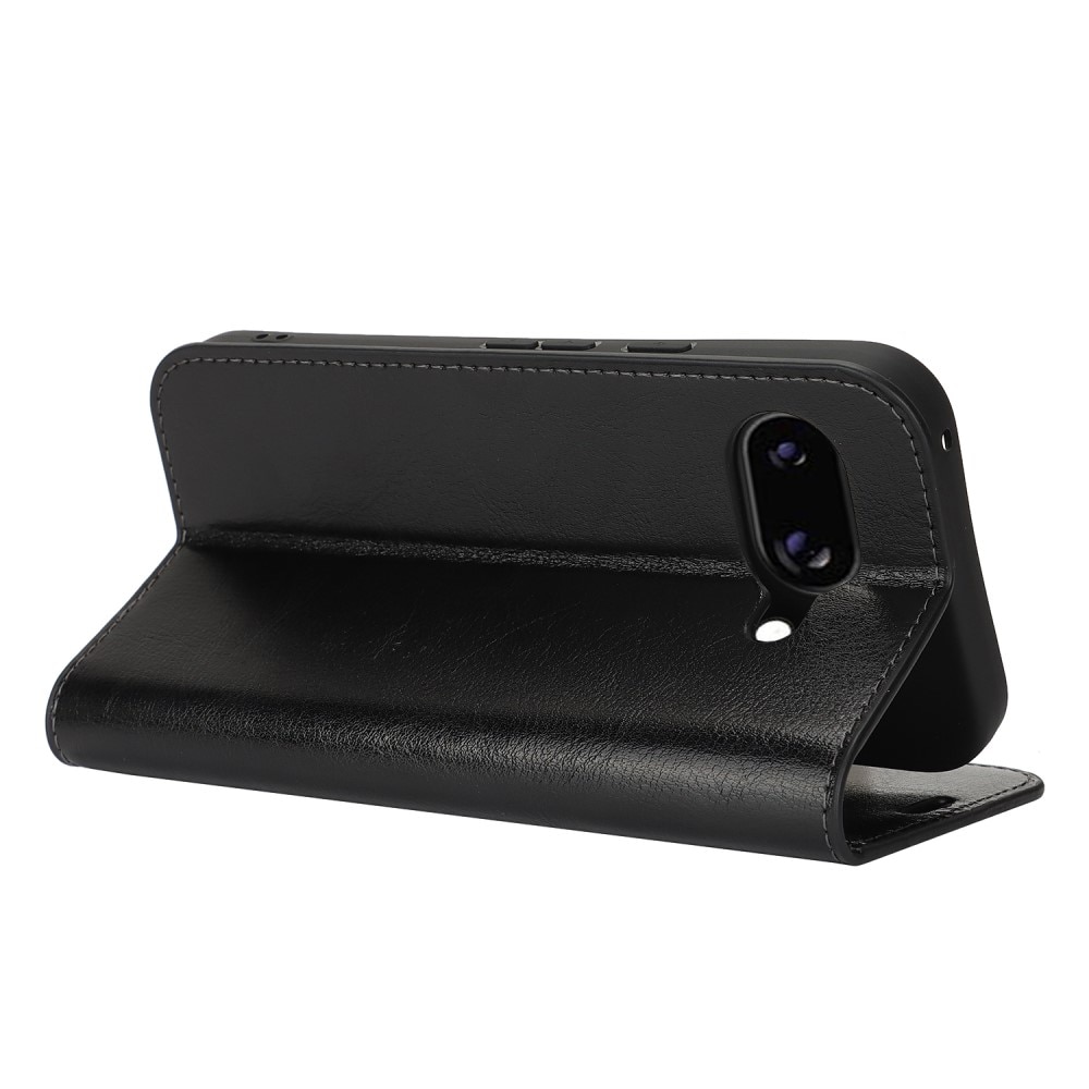 Google Pixel 9a Genuine Leather Wallet Case Black