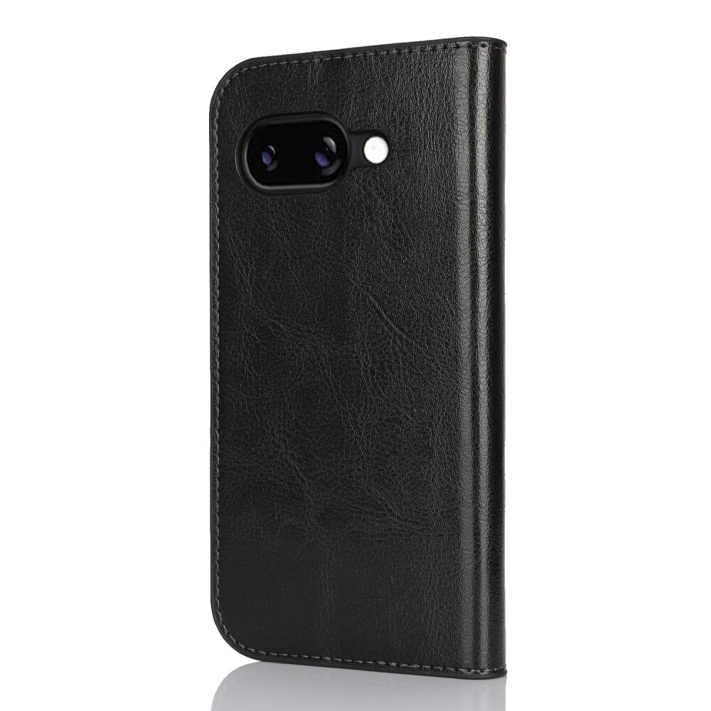 Google Pixel 9a Genuine Leather Wallet Case Black