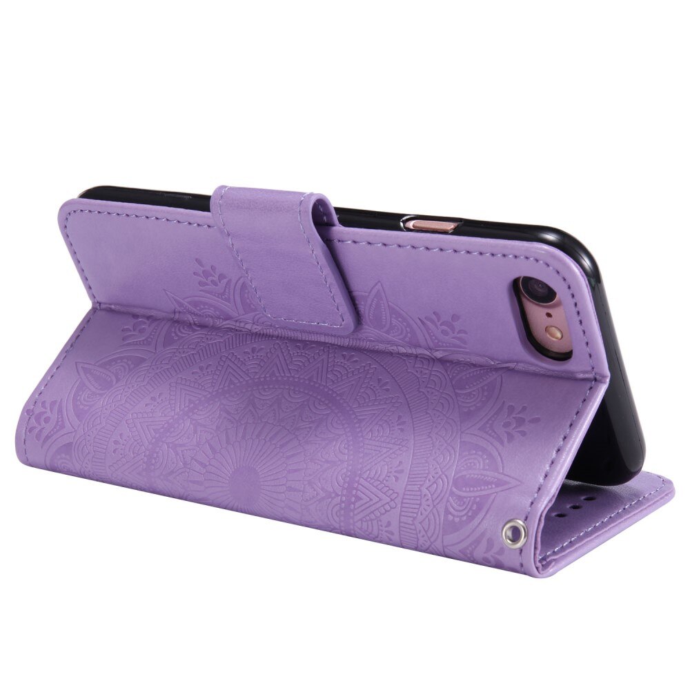 iPhone 16e Leather Cover Mandala Purple