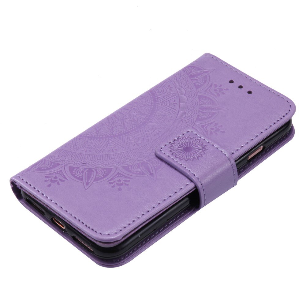 iPhone 16e Leather Cover Mandala Purple