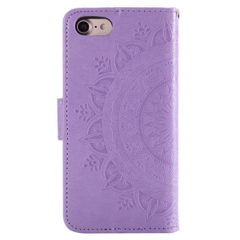 iPhone 16e Leather Cover Mandala Purple