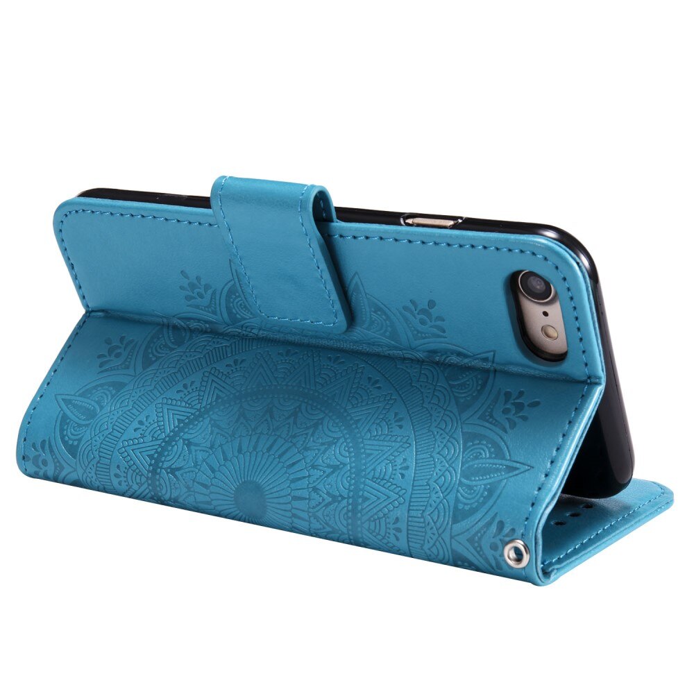 iPhone 16e Leather Cover Mandala Blue