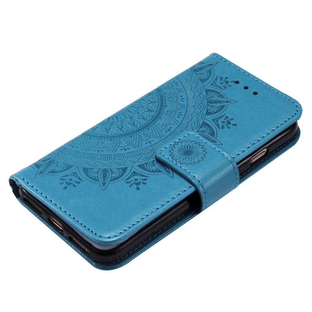 iPhone 16e Leather Cover Mandala Blue