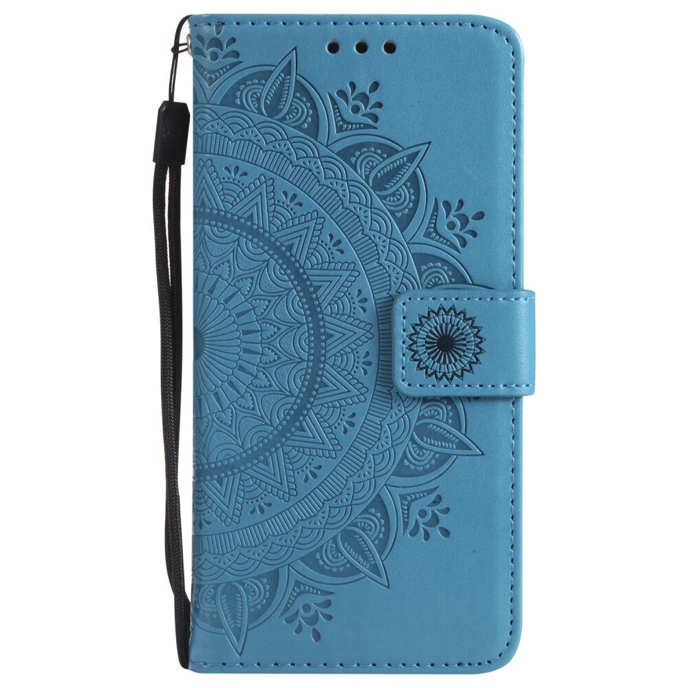 iPhone 16e Leather Cover Mandala Blue