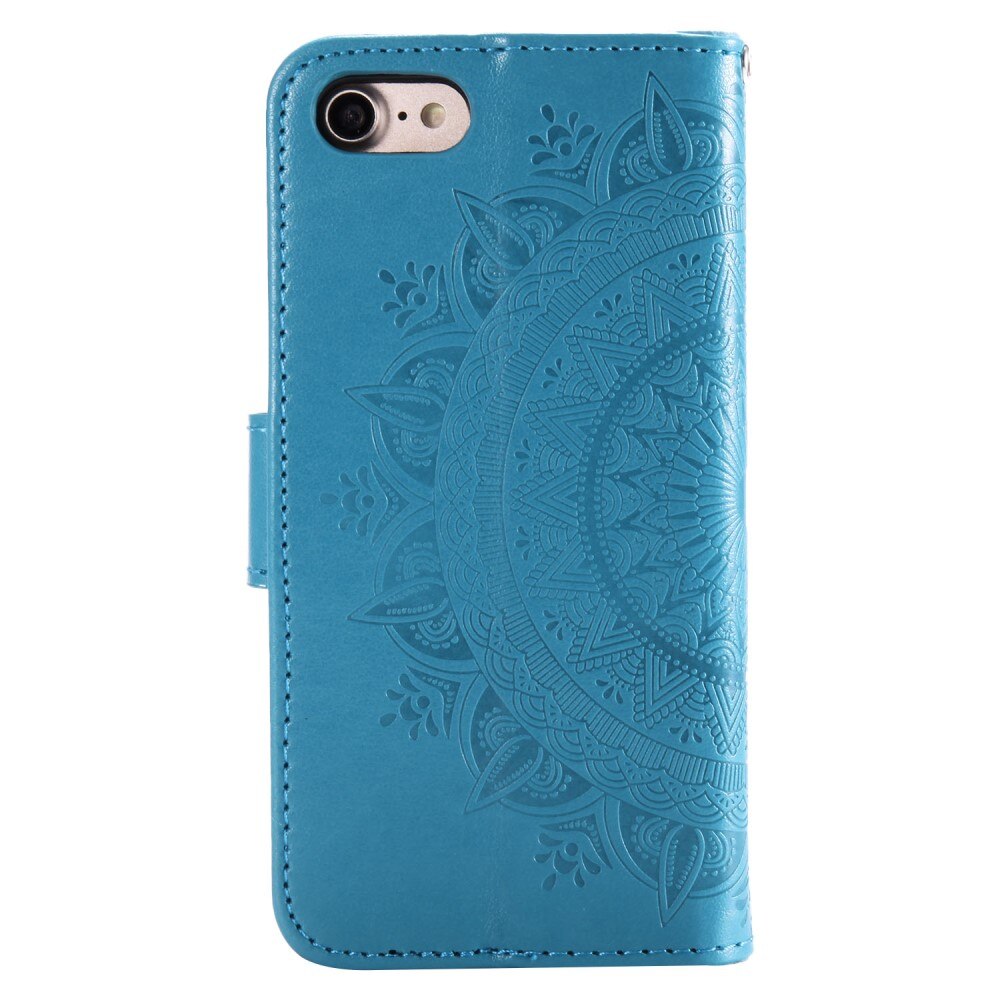 iPhone 16e Leather Cover Mandala Blue