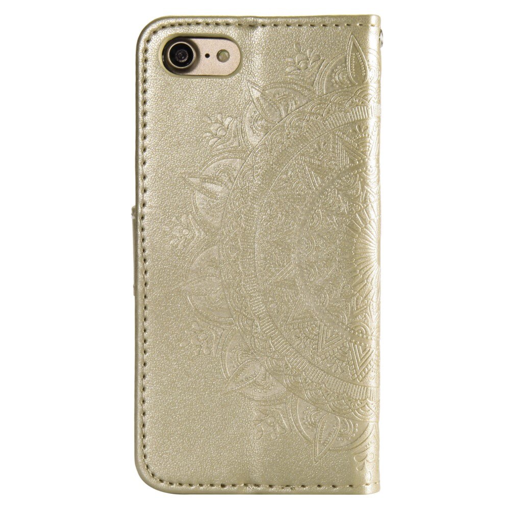 iPhone 16e Leather Cover Mandala Gold