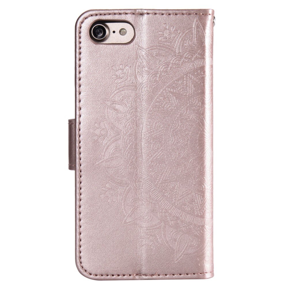 iPhone 16e Leather Cover Mandala Rose Gold