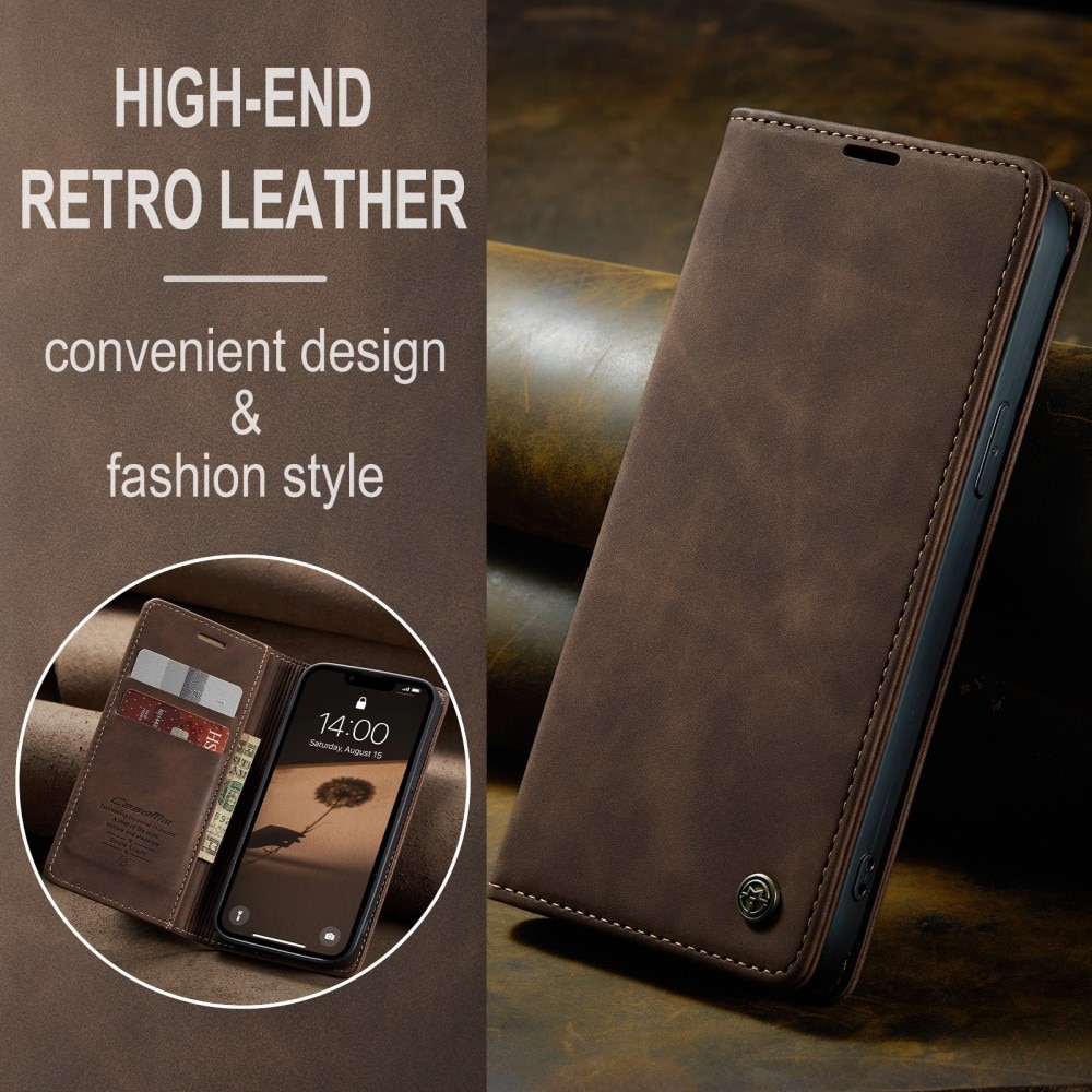 iPhone 16e Slim Wallet Case Brown